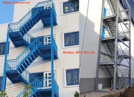 Thi công cầu thang thoát hiểm tại Công ty TNHH MTV ANO